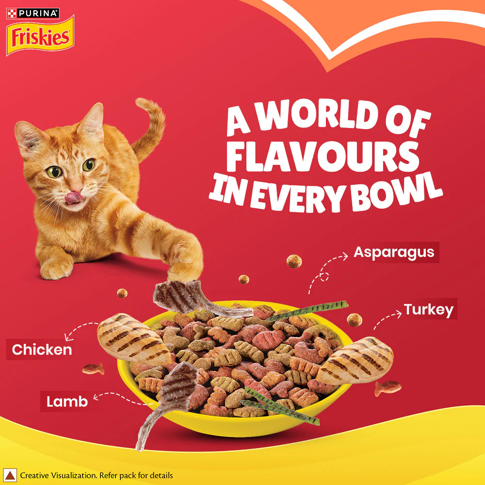 Friskies Dry Food for Adult Cats - Meaty Grill