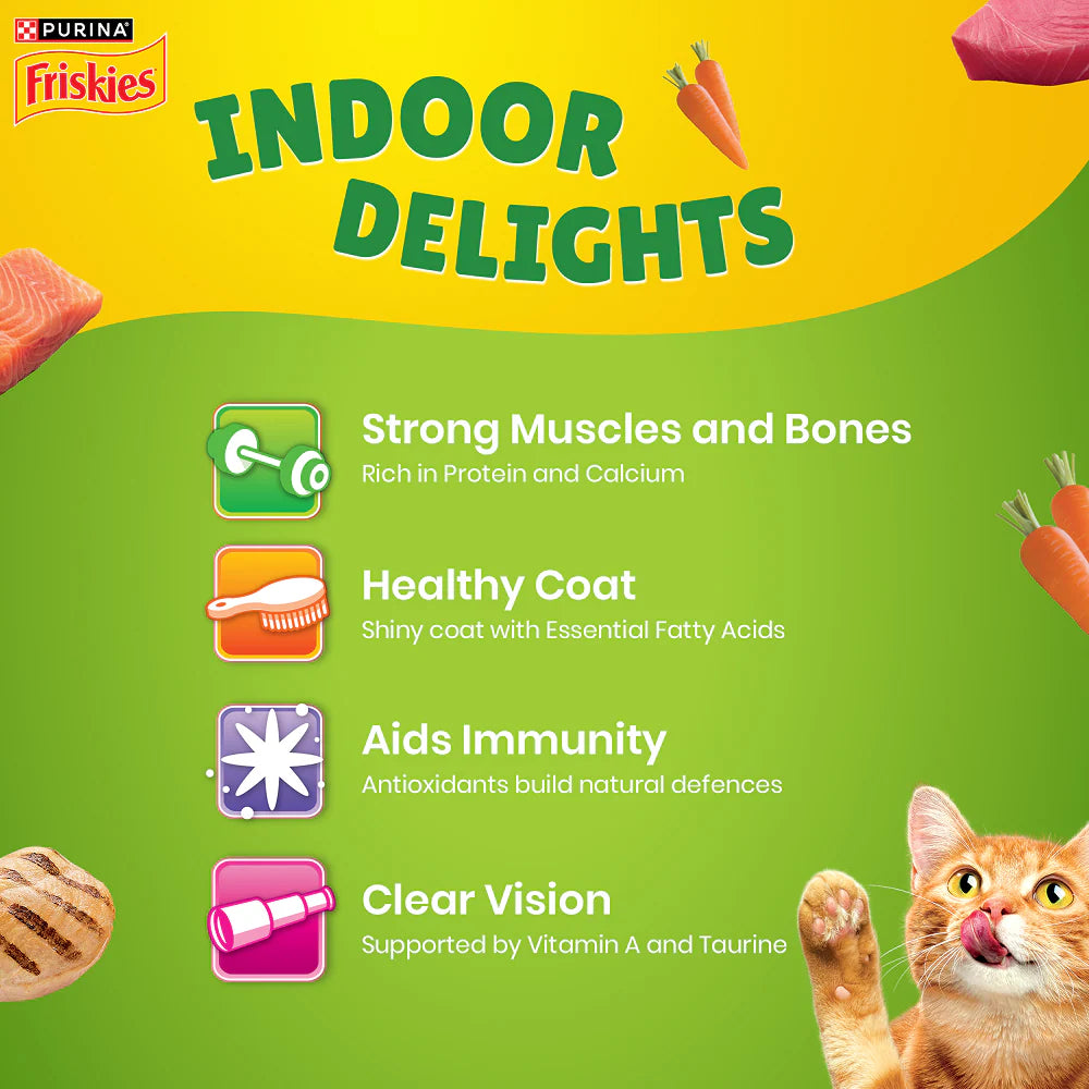 Friskies Dry Food for Adult Cats - Indoor Delights
