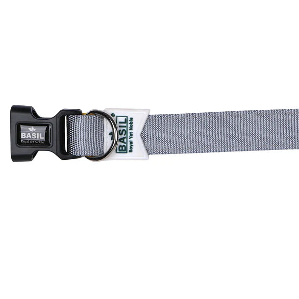 Basil Padded Adjustable Collar for Puppy / Dogs - Grey