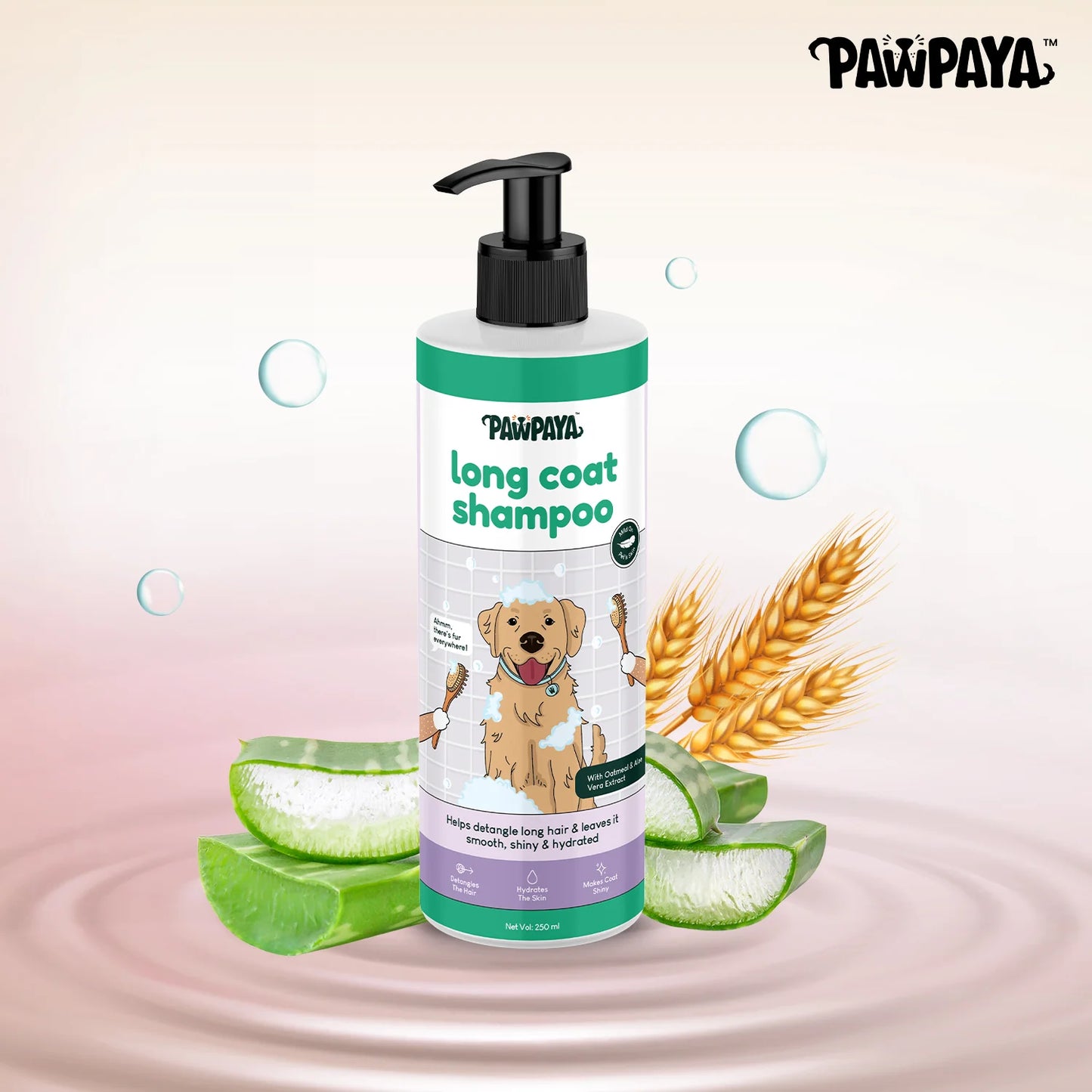Pawpaya Long Coat Shampoo for Dogs 250 ml