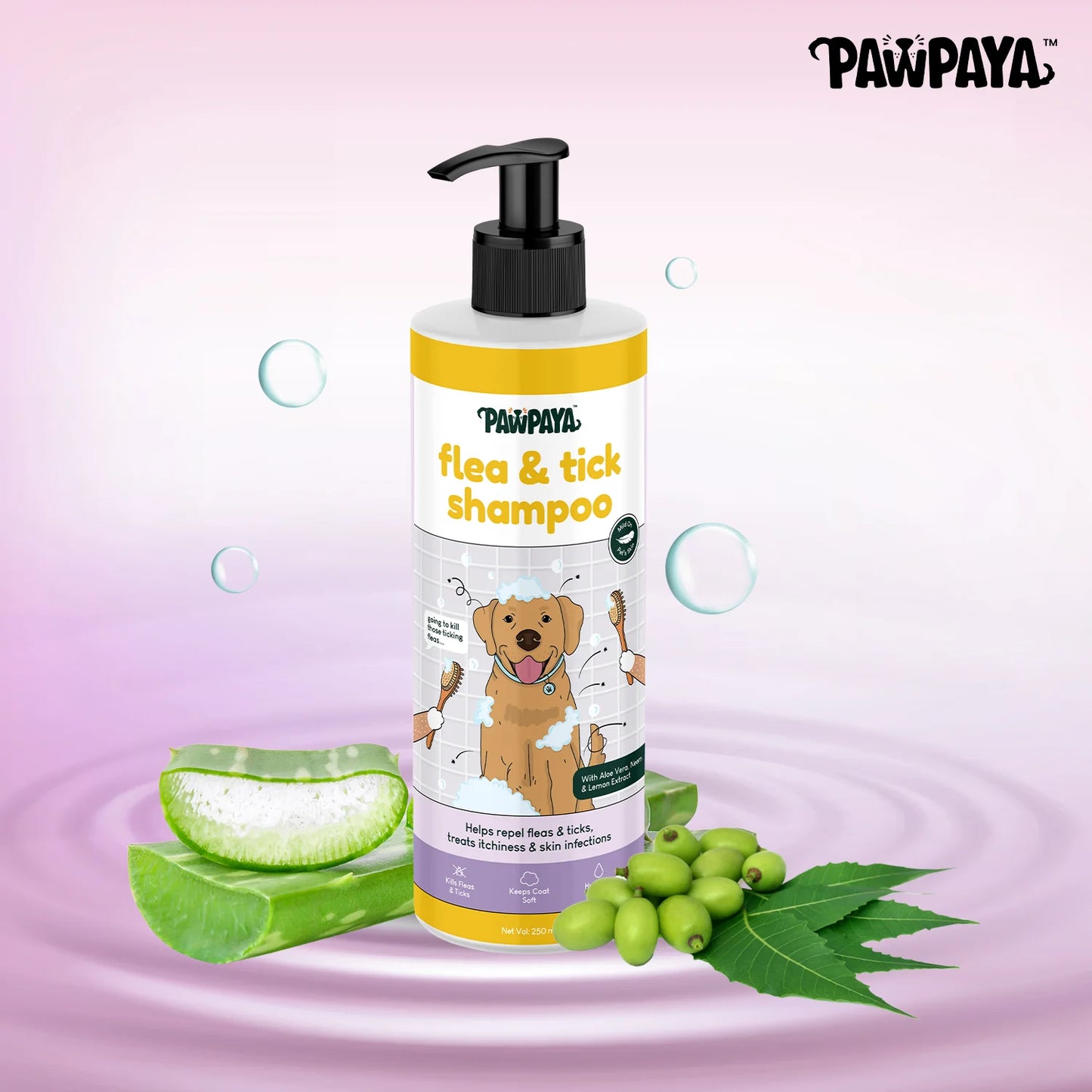 Pawpaya Flea & Tick Shampoo for Dogs 250 ml