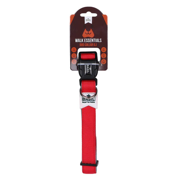 Basil Padded Adjustable Collar for Puppy / Dogs - Red