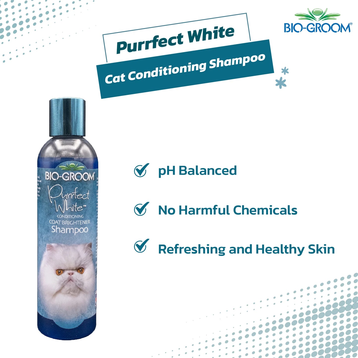 Bio-Groom Purrfect White Coat Brightener Cat Shampoo (236 ML)