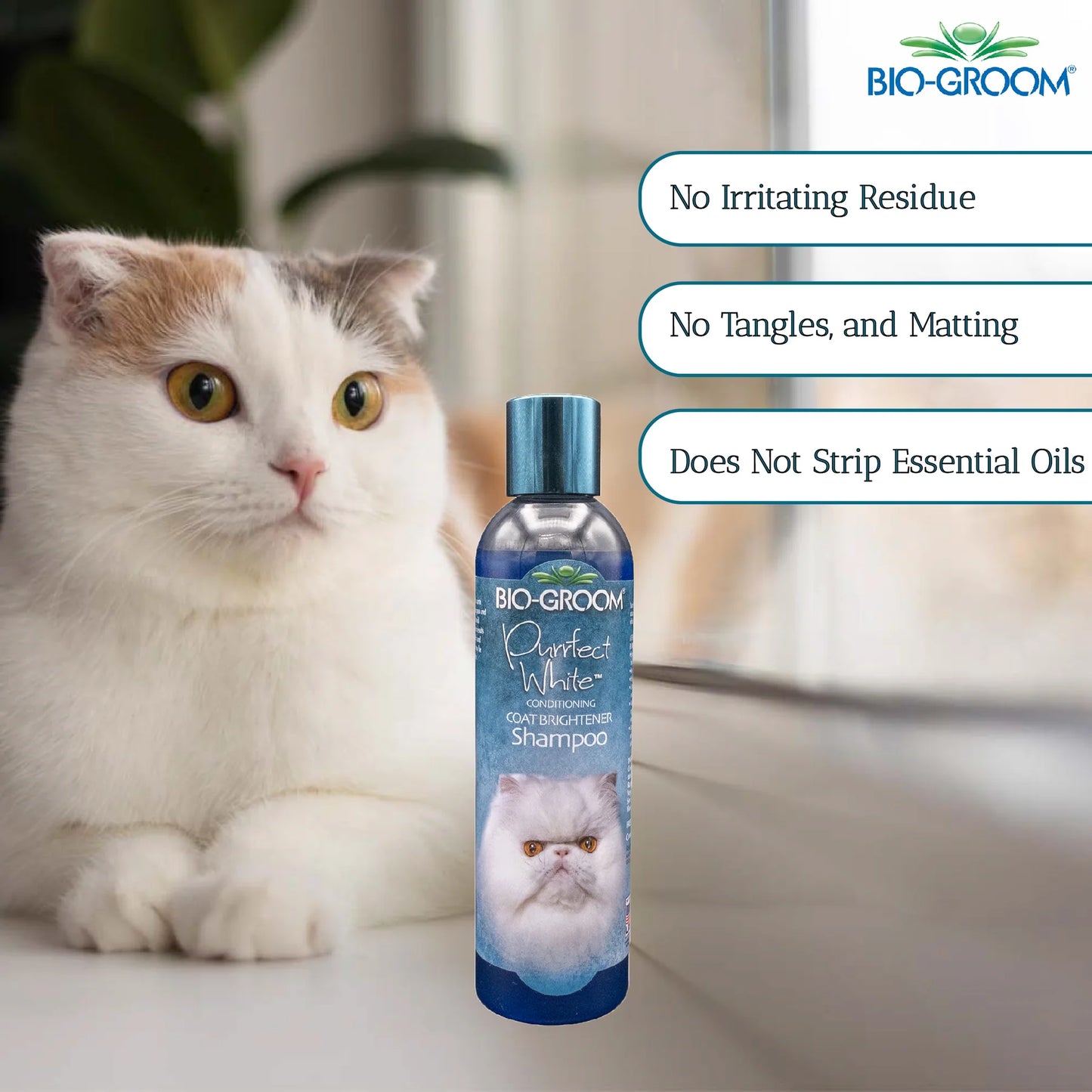 Bio-Groom Purrfect White Coat Brightener Cat Shampoo (236 ML)