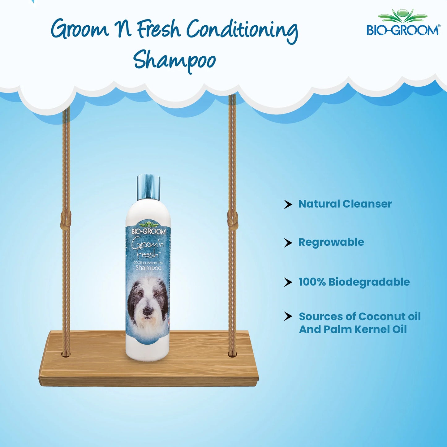 Bio-Groom Groom’n Fresh Odor Eliminating, Sulfate-Free Dog Shampoo (355 ML)