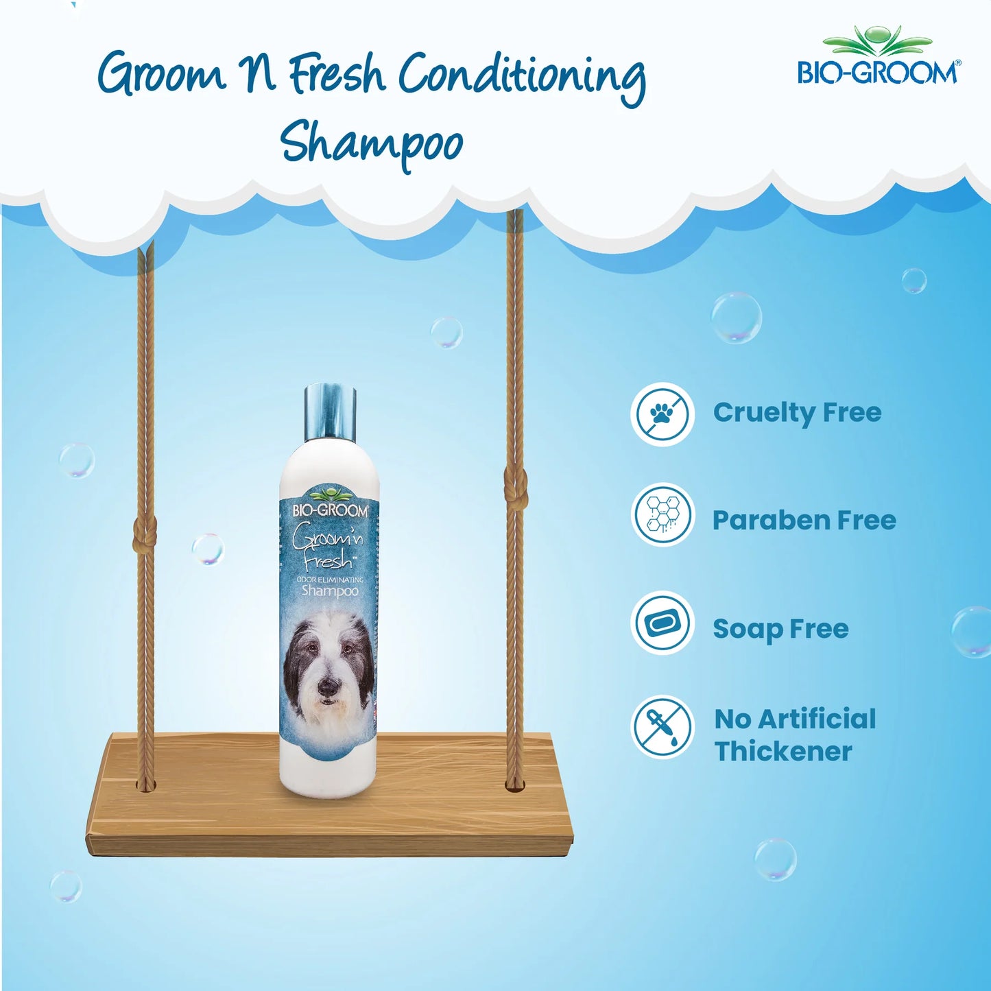 Bio-Groom Groom’n Fresh Odor Eliminating, Sulfate-Free Dog Shampoo (355 ML)