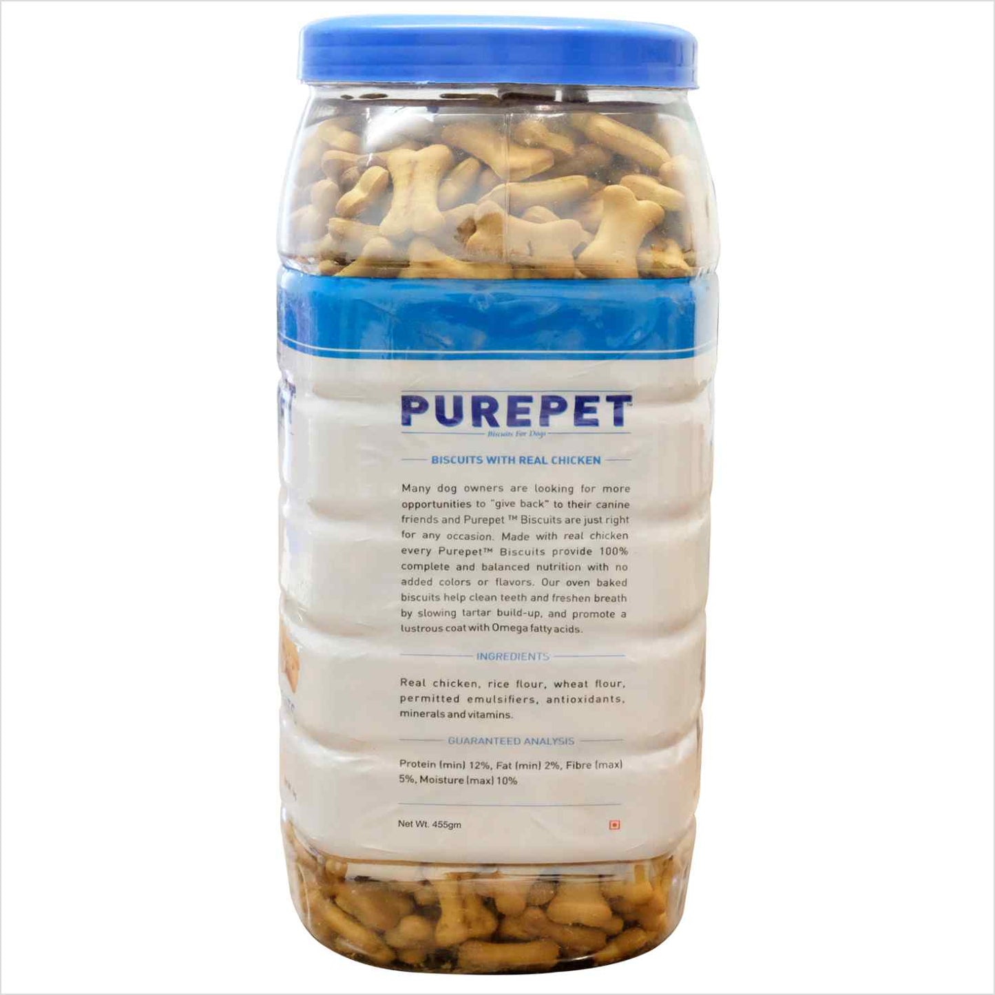 Purepet Real Chicken Biscuits Jar For Dogs - Milk
