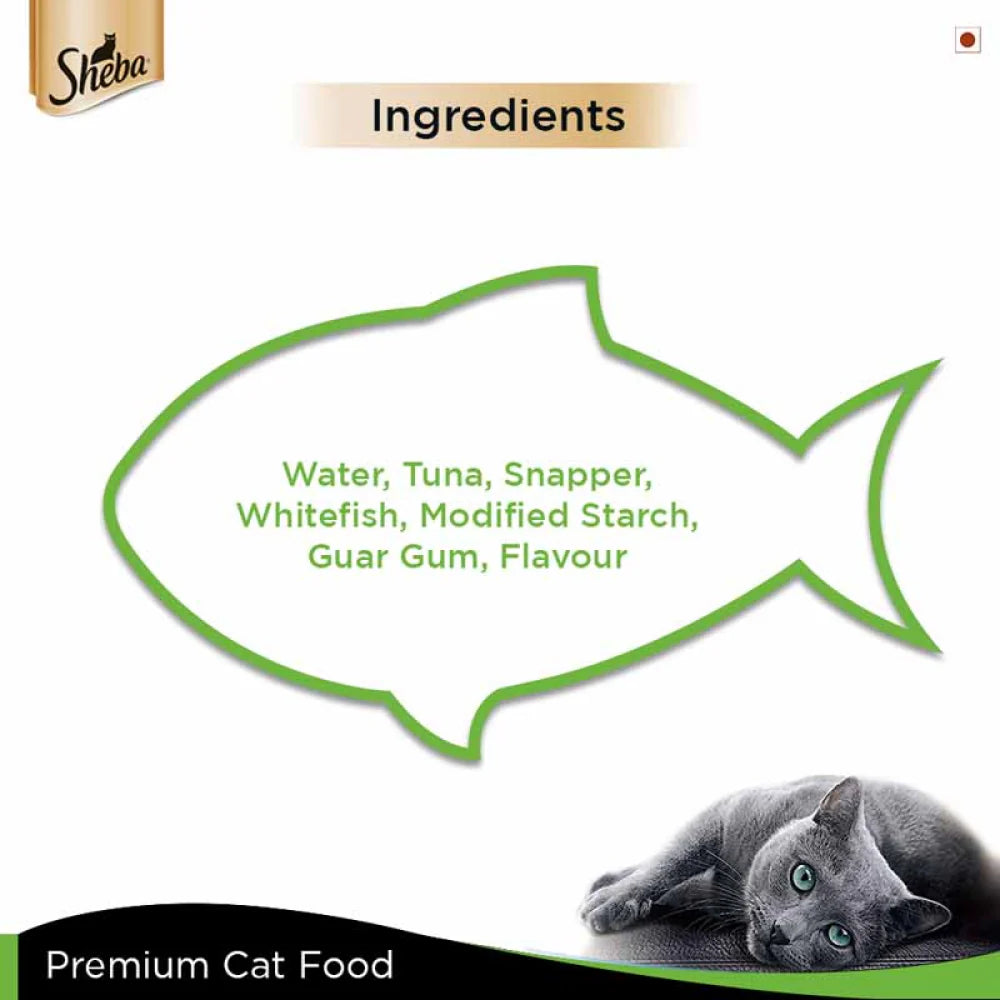 Sheba Premium Wet Food Gravy Tin For Cats - Tuna & Snapper In Gravy