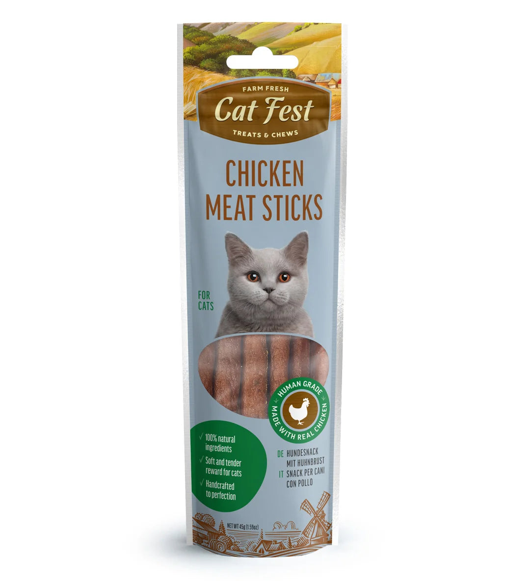 Cat Fest Meat Sticks Dry Treats for Cats - Chicken