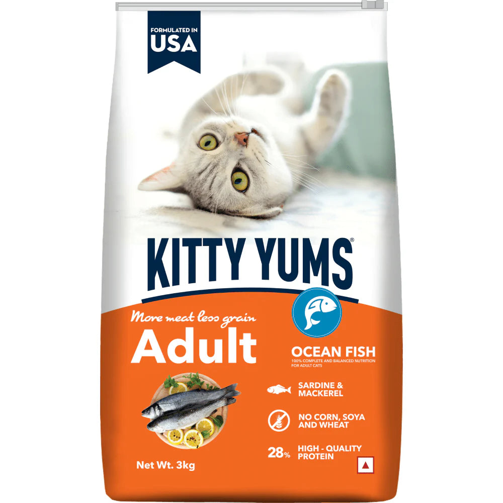 Kitty Yums Dry Food for Adult Cats All Breeds - Ocean Fish