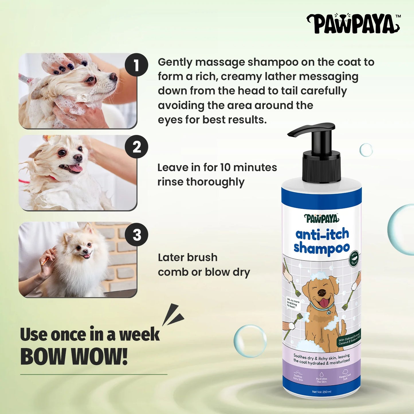 Pawpaya Anti Itch Shampoo for Dogs 250 ml
