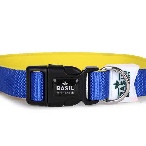 Basil Padded Adjustable Collar for Puppy / Dogs - Blue