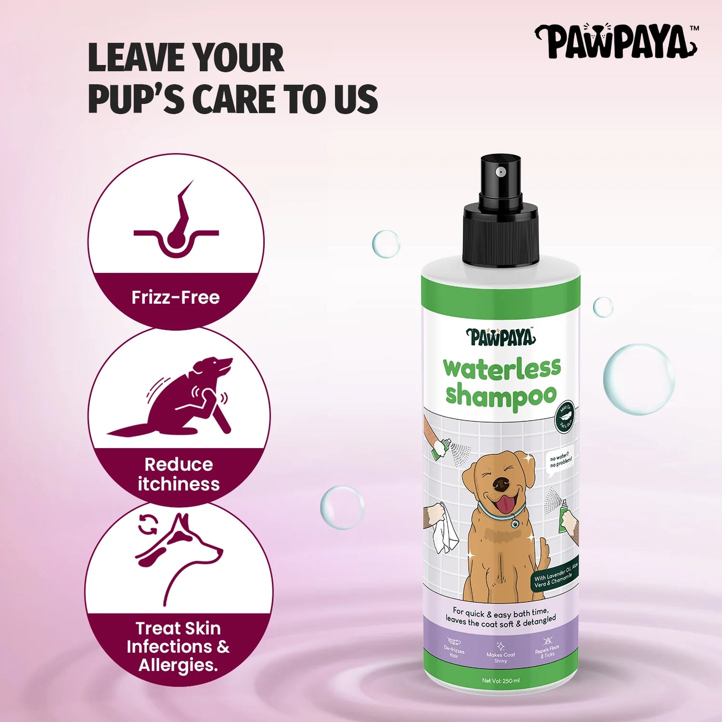 Pawpaya Waterless Dry Shampoo for Dogs 250 ml
