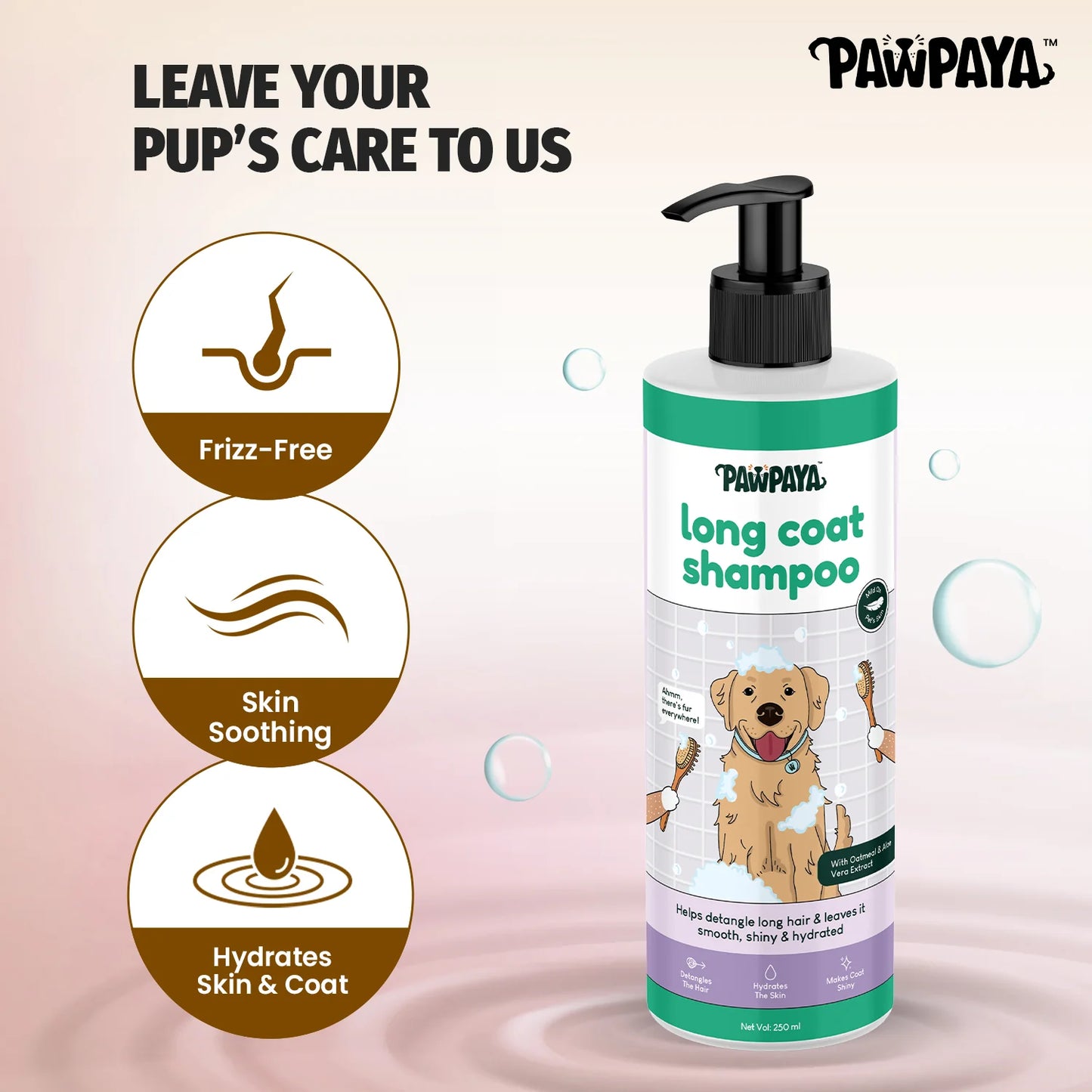 Pawpaya Long Coat Shampoo for Dogs 250 ml