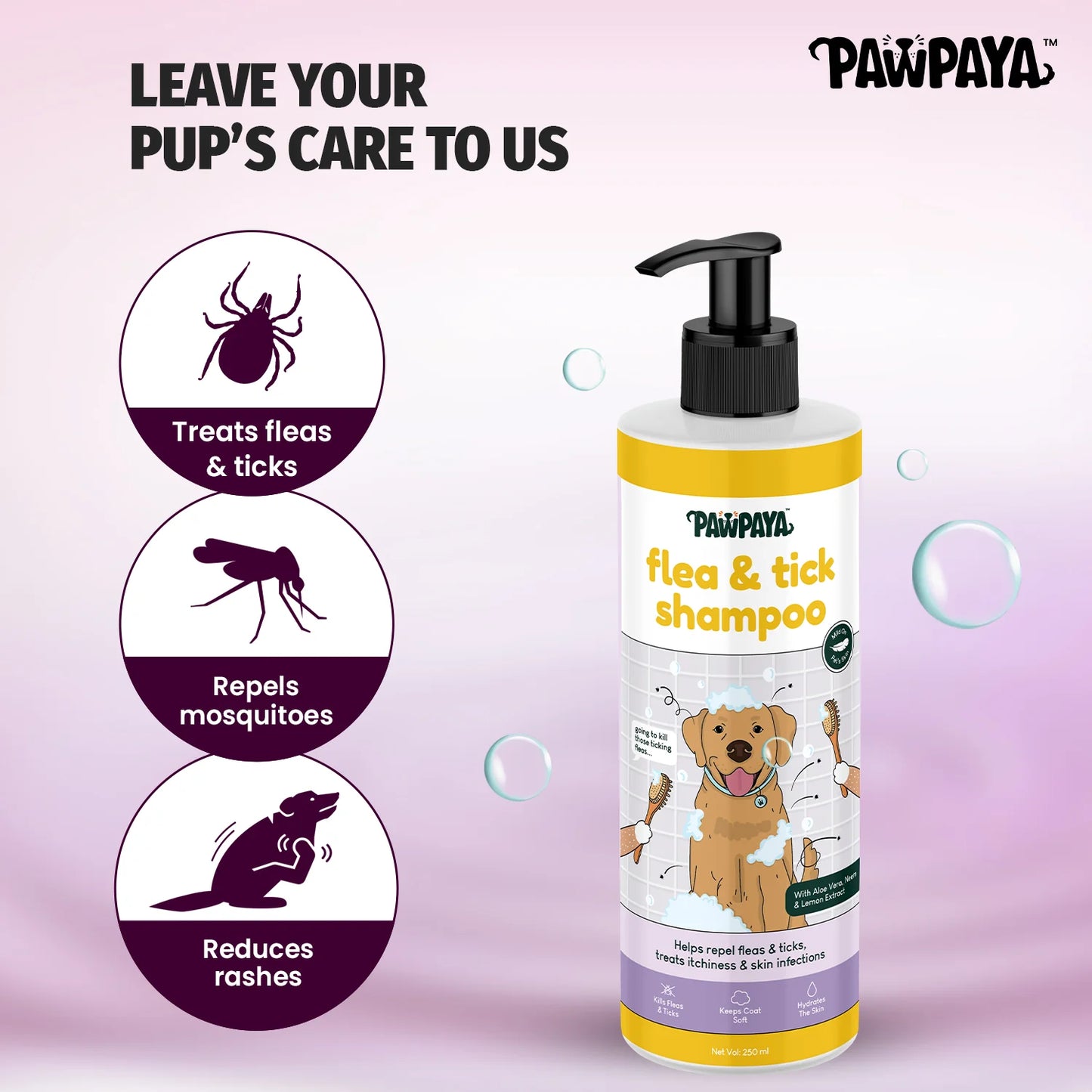 Pawpaya Flea & Tick Shampoo for Dogs 250 ml