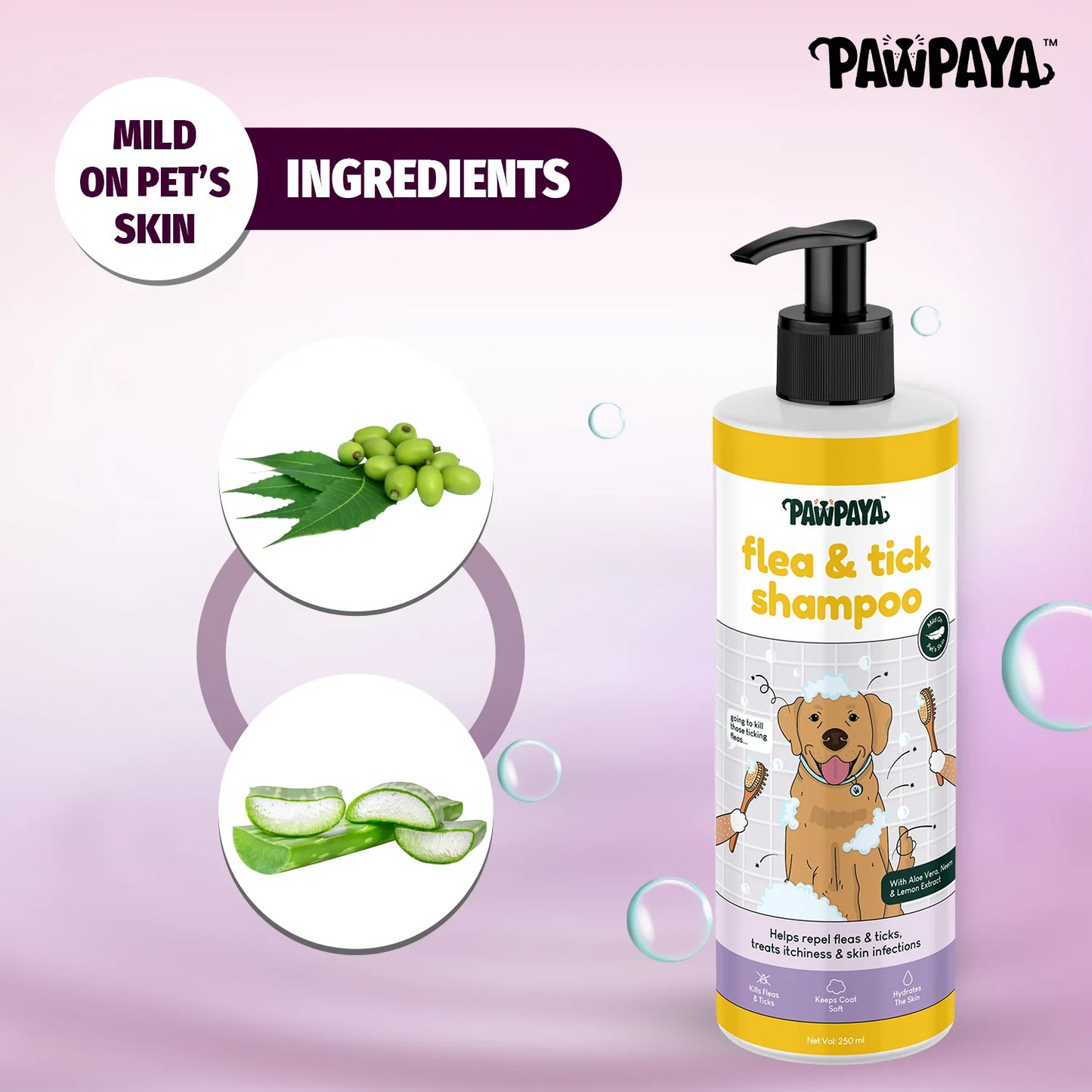 Pawpaya Flea & Tick Shampoo for Dogs 250 ml