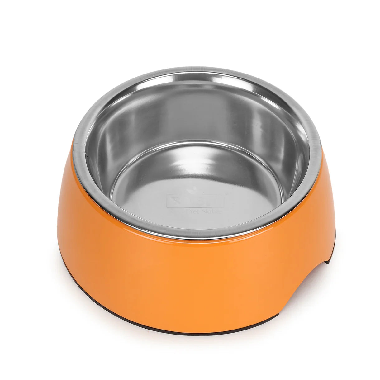 Basil Pet Feeding Bowl Set, Melamine and Stainless Steel for Dogs & Cats - Orange