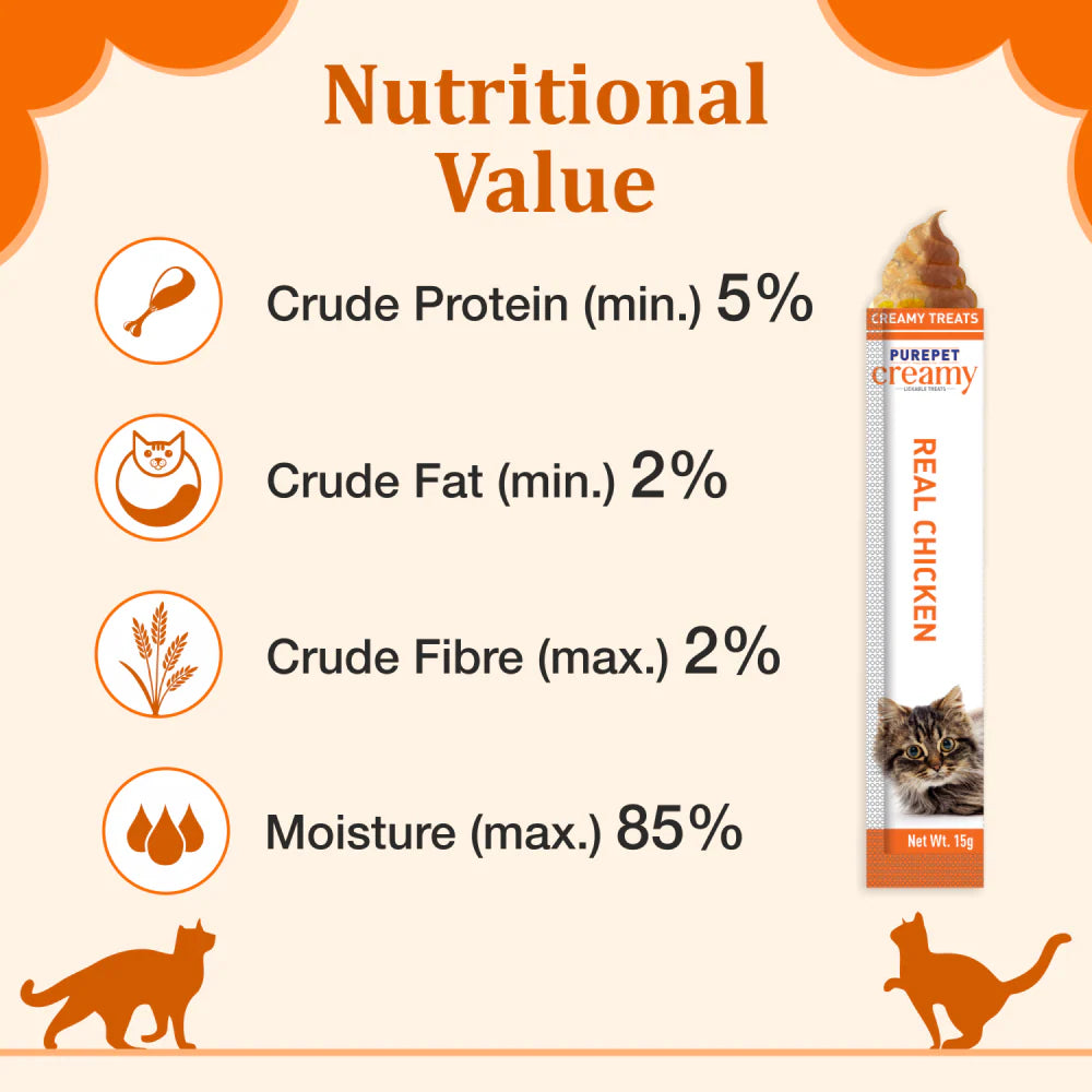 Purepet Creamy Treats for Cats - Real Chicken