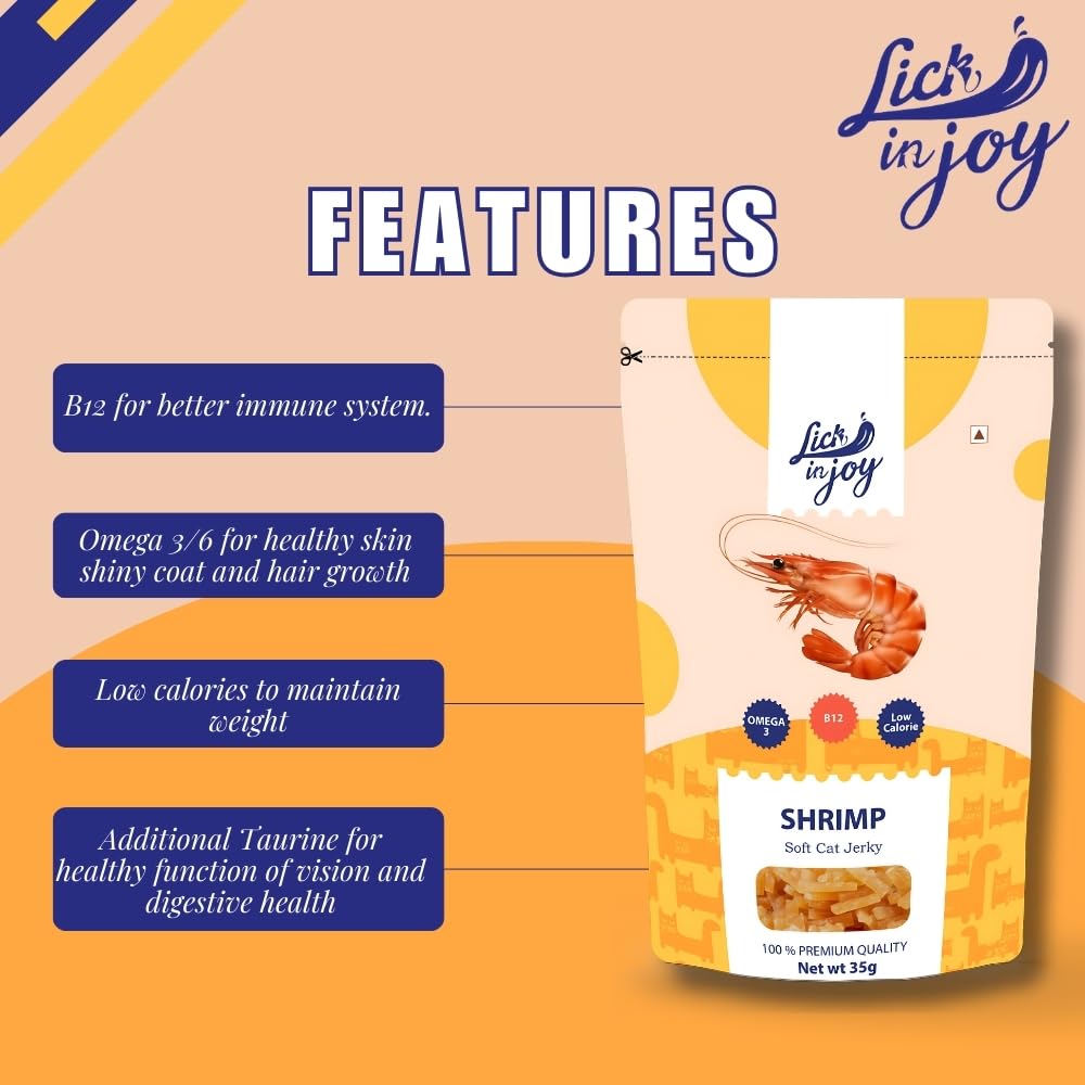 Lick in Joy Dry Treat for Cat 35 gm - Shrimp