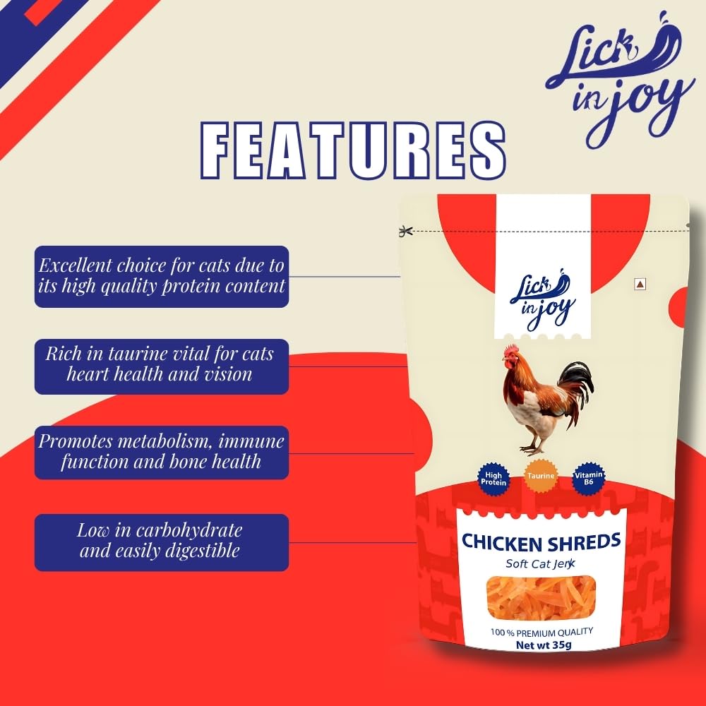 Lick in Joy Dry Treat for Cat 35 gm - Chicken Shreds