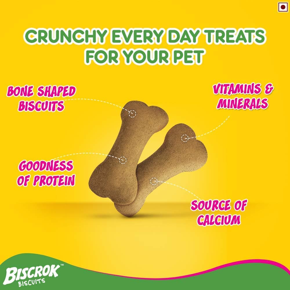 Pedigree Biscrok Biscuits For Dogs 500 gm - Milk & Chicken