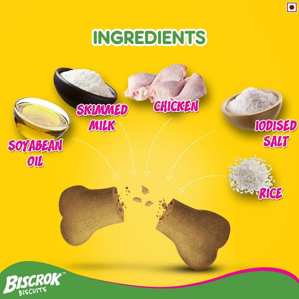 Pedigree Biscrok Biscuits For Dogs 500 gm - Milk & Chicken