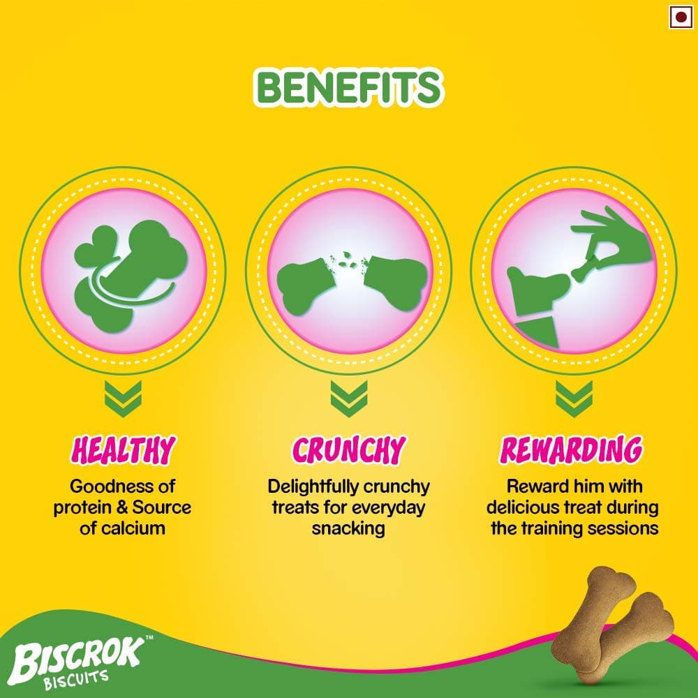 Pedigree Biscrok Biscuits For Dogs 500 gm - Milk & Chicken