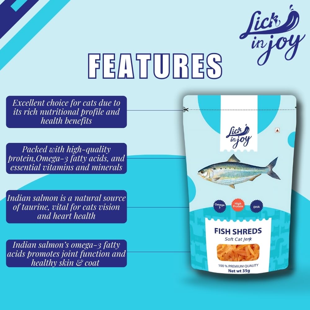 Lick in Joy Dry Treat for Cat 35 gm - Fish Shreds