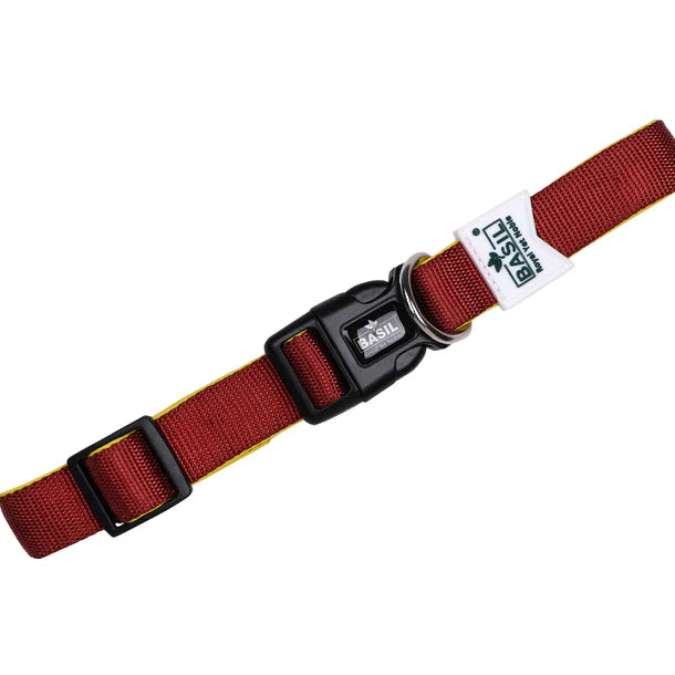 Basil Padded Adjustable Collar for Puppy / Dogs - Maroon