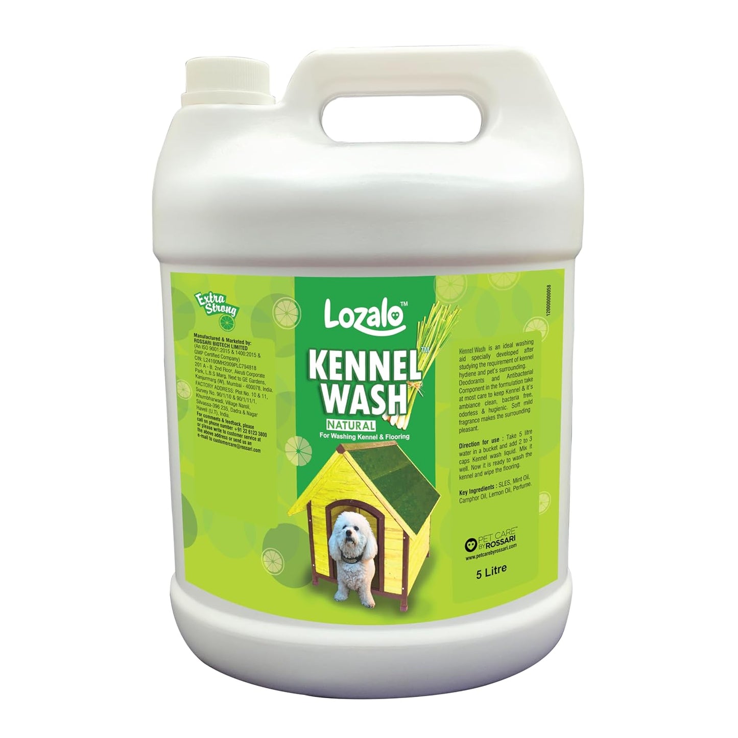 Lozalo Kennel Wash Hygiene Floor Cleaner for Pets Home (Dogs & Cats) - Green