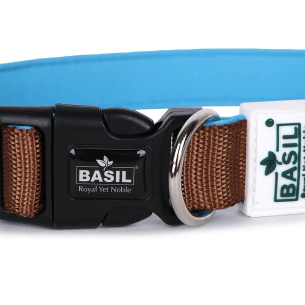 Basil Padded Adjustable Collar for Puppy / Dogs - Brown