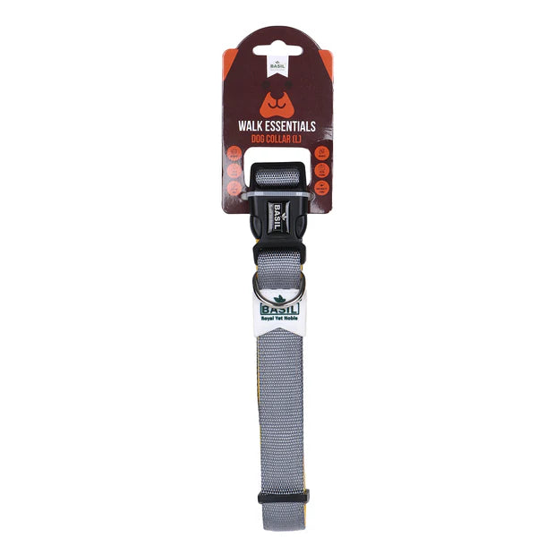 Basil Padded Adjustable Collar for Puppy / Dogs - Grey