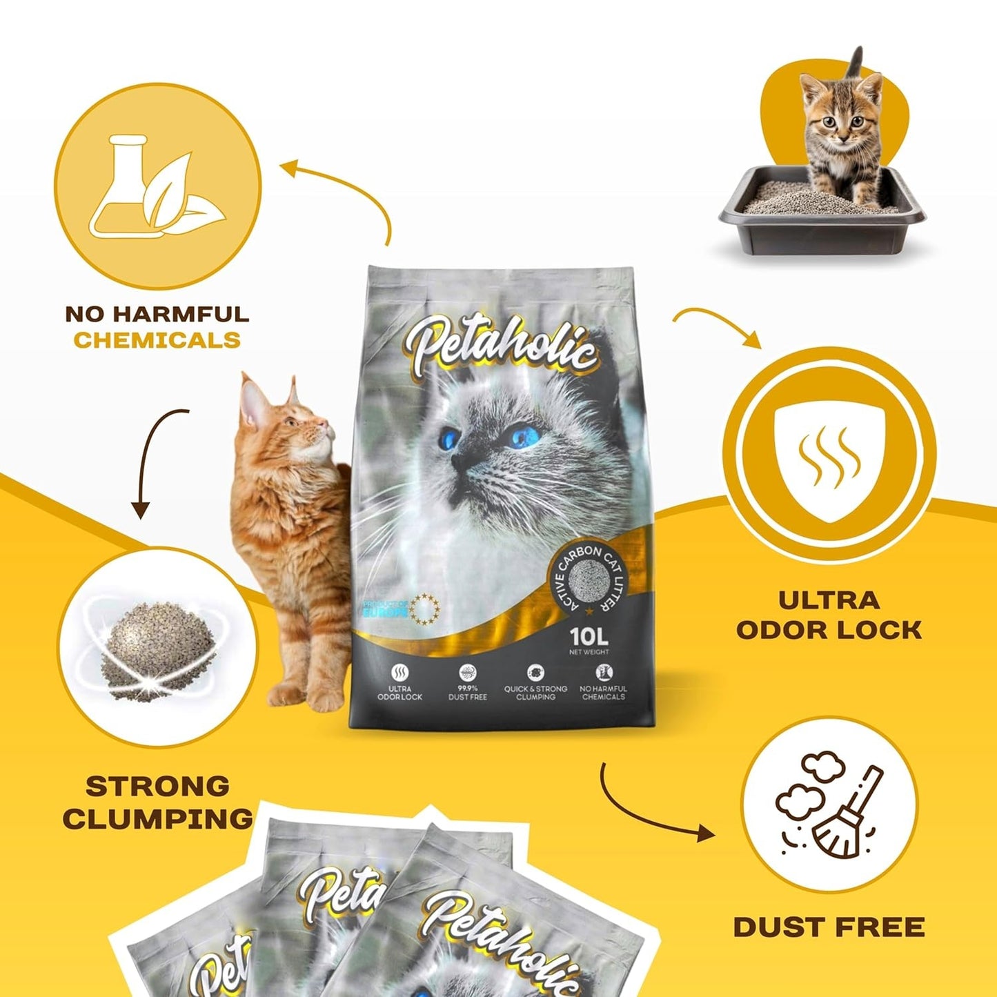 Petaholic Active Carbon Cat Litter 10L / 6 Kg