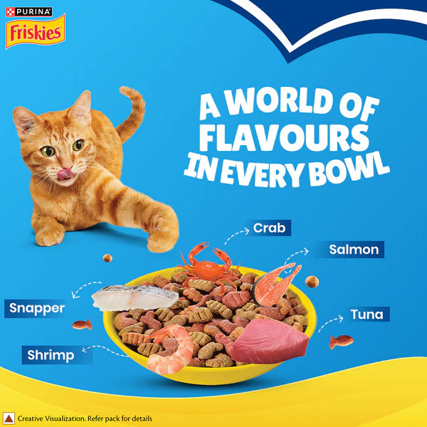 Friskies Dry Food for Adult Cats - Seafood
