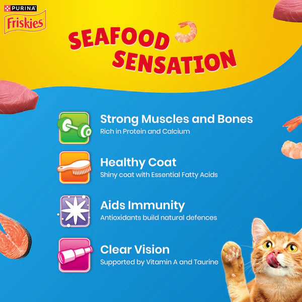 Friskies Dry Food for Adult Cats - Seafood