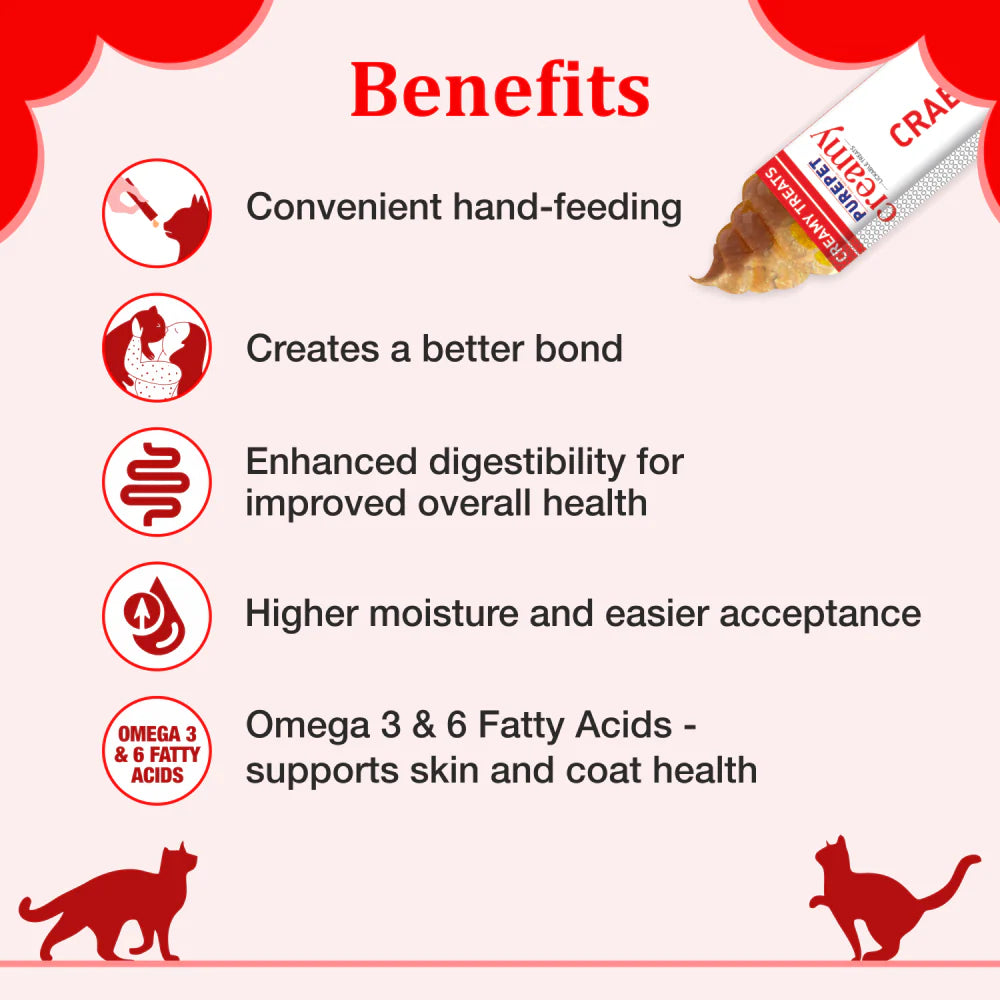Purepet Creamy Treats for Cats 24's - Crab & Chicken