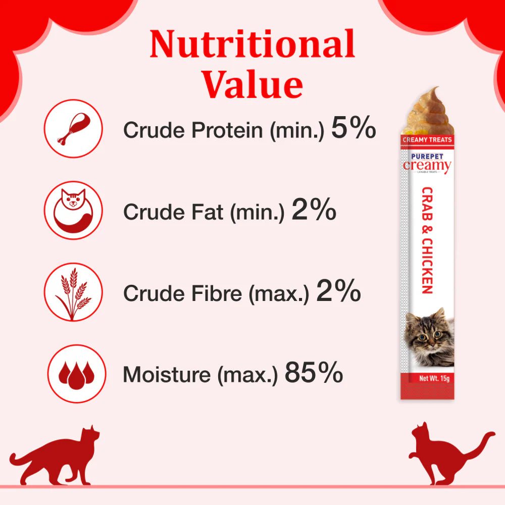Purepet Creamy Treats for Cats - Crab & Chicken