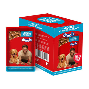 Drools Wet Food Gravy for Adult Dogs 60 gm - Buy 10 Get 2 Free