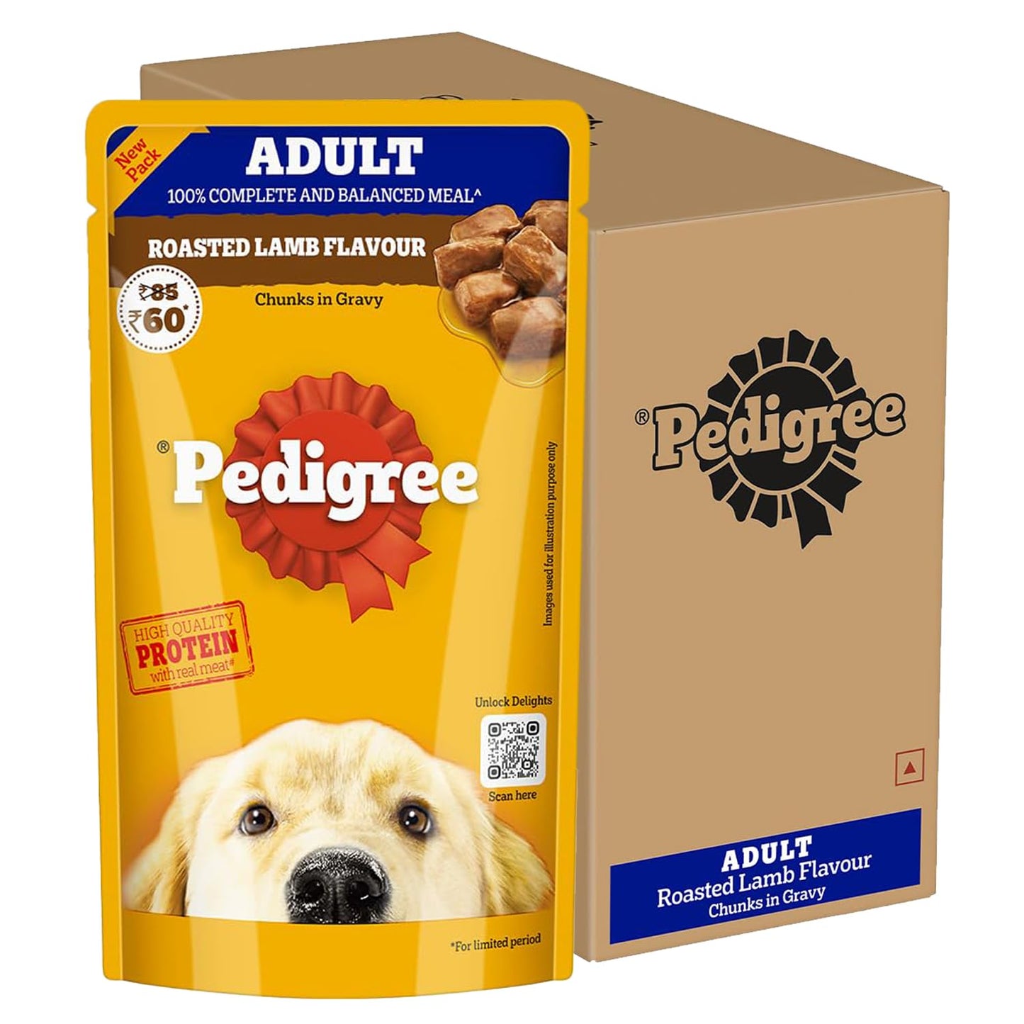Pedigree Wet Food Gravy for Adult Dogs 130 gm - Roasted Lamb
