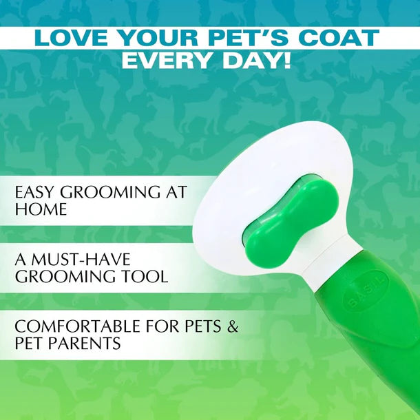 Basil Auto Slicker Brush & Comb for All Pet Breeds