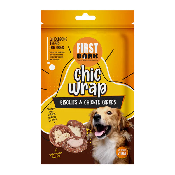 First Bark Chic Wrap Dog Treats - Biscuits & Chicken Wrap
