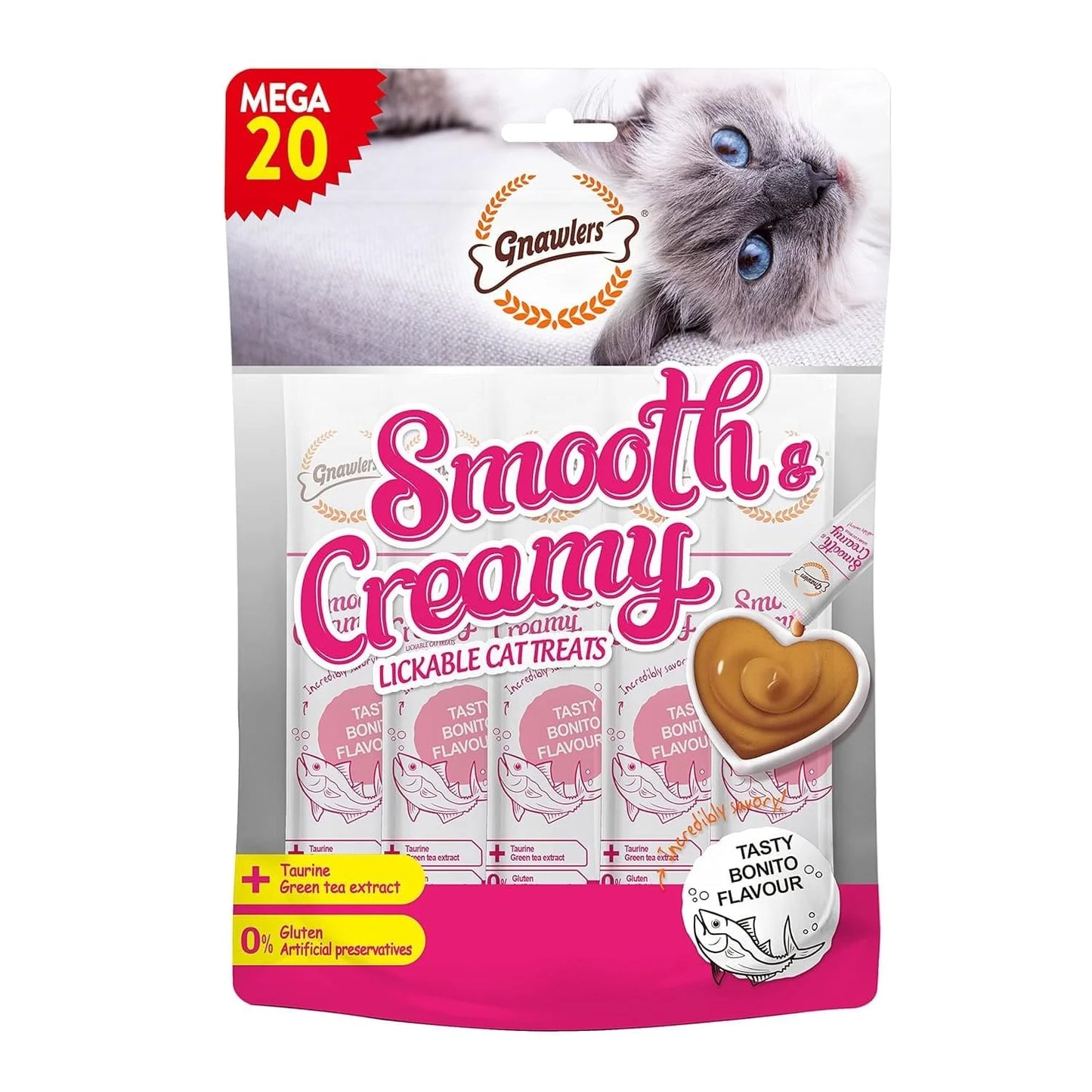 Gnawlers Smooth & Creamy Treats for Cats - Bonito