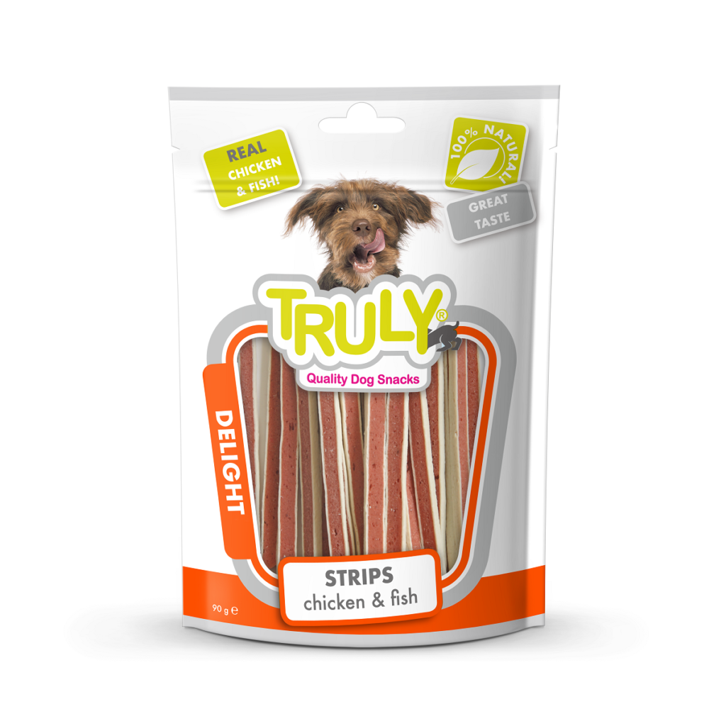 Truly Dry Treats for Dogs 90 gm - Chicken & Fish Strip