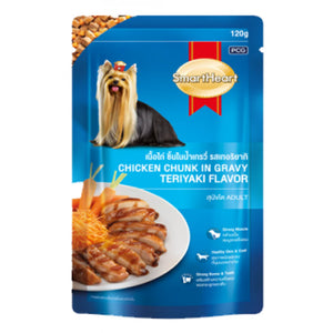 Smart Heart Wet Food Gravy for Adult Dogs 120 gm - Chicken Chunk Teriyaki