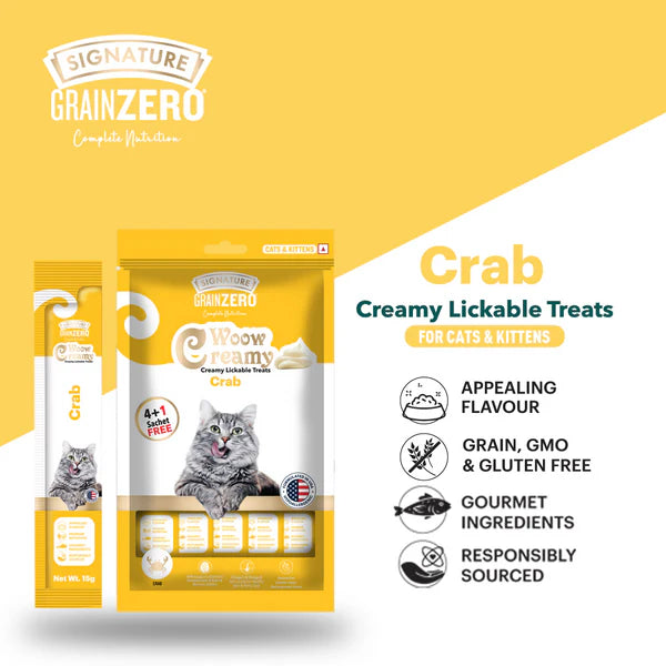 Grain Zero Creamy Treats for Cats (5's) - Crab