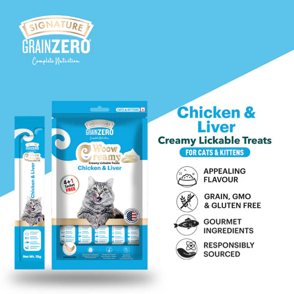 Grain Zero Creamy Treats for Cats (5's) - Chicken & Liver