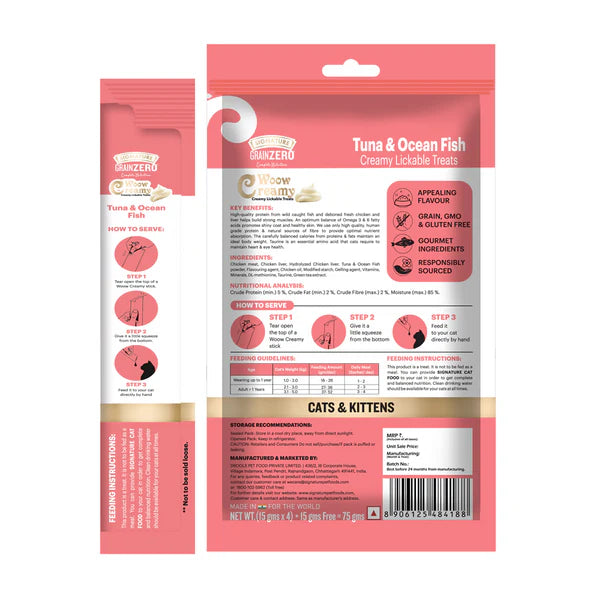 Grain Zero Creamy Treats for Cats (5's) - Tuna & Ocean Fish