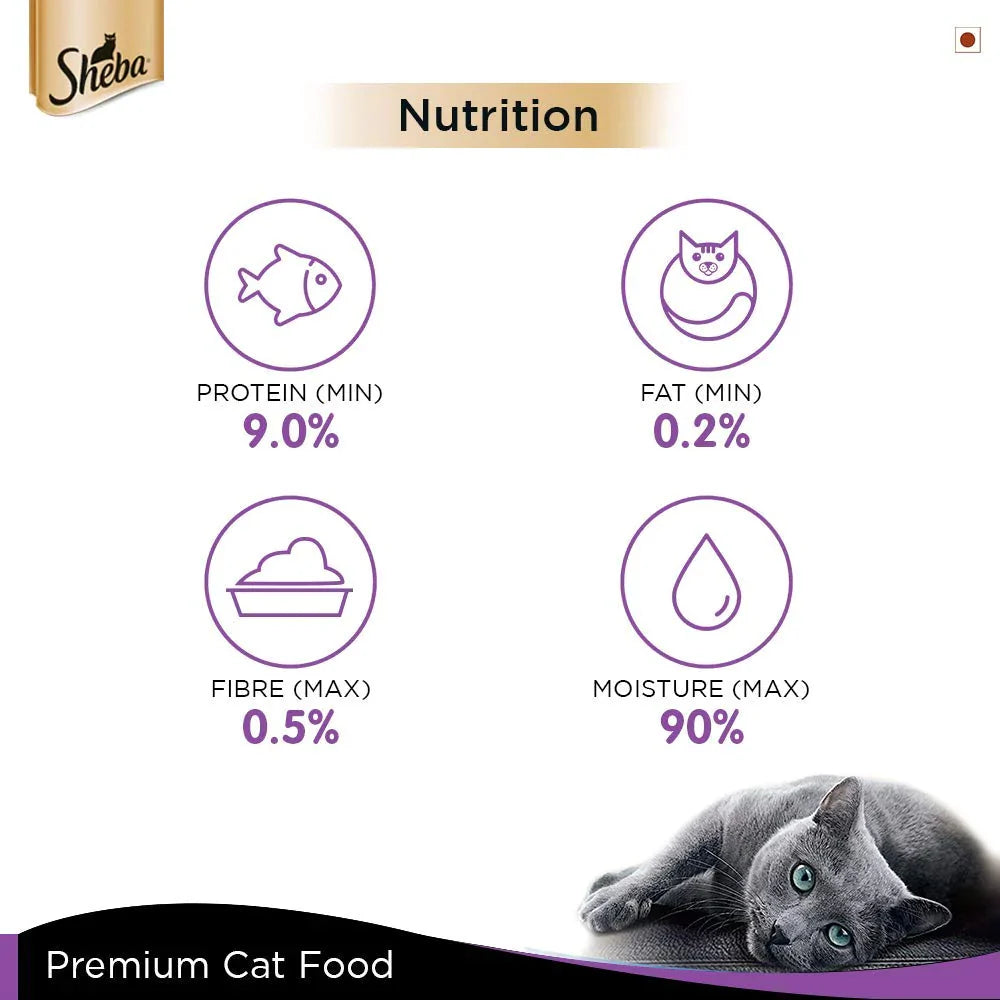 Sheba Premium Wet Food Gravy Tin For Cats - Tuna Filets In Jelly