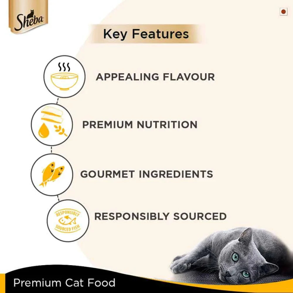 Sheba Premium Wet Food Gravy Tin For Cats - Succulent Chicken Breast In Gravy