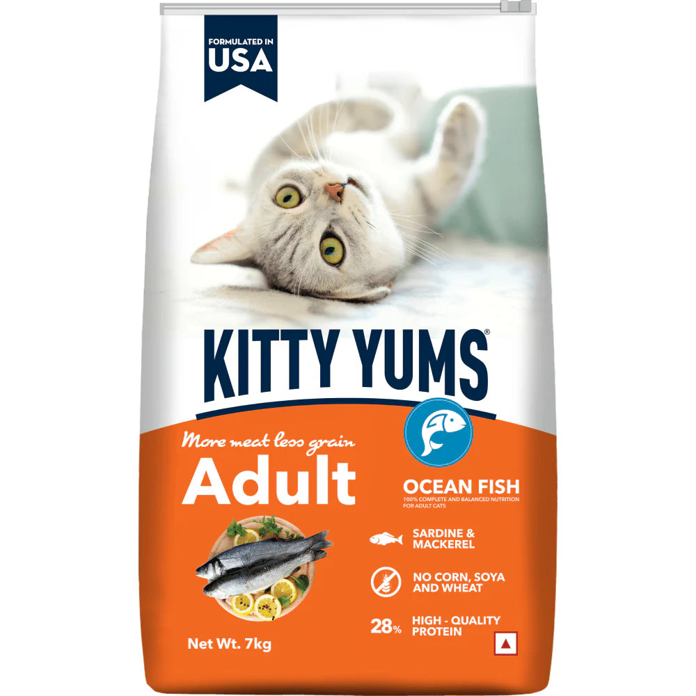 Kitty Yums Dry Food for Adult Cats All Breeds - Ocean Fish